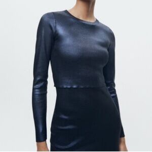 Size L Zara metallic cropped jumper